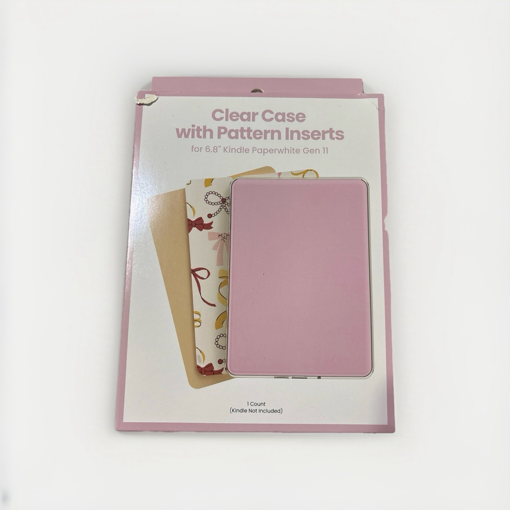 Clear Case with Pattern Inserts for 6.8” Kindle Paperwhite Gen 11 – New Sealed